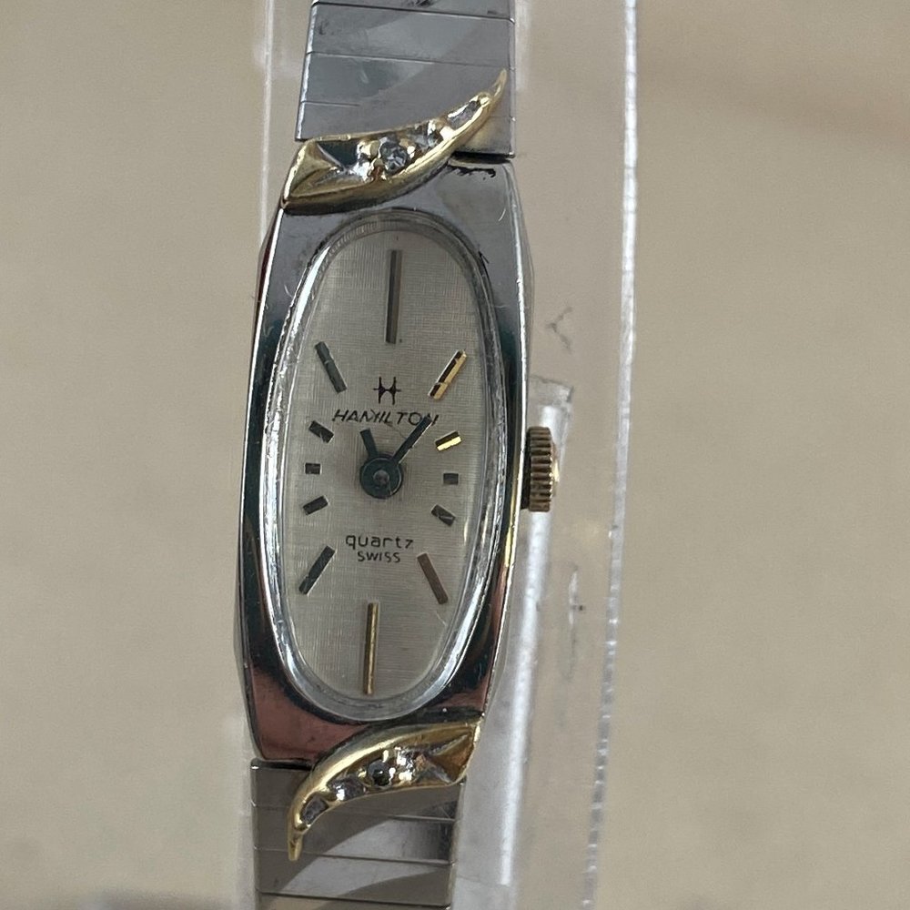 Vintage 1950's Hamilton Diamond Watch 7 Jewel Quartz Movement